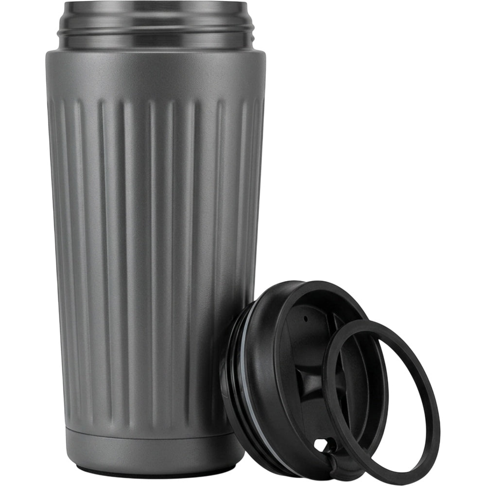 Tavlu 18 oz Ribbed Stainless Steel Vacuum Tumbler with Twist-Lock Lid Graphite - Product view