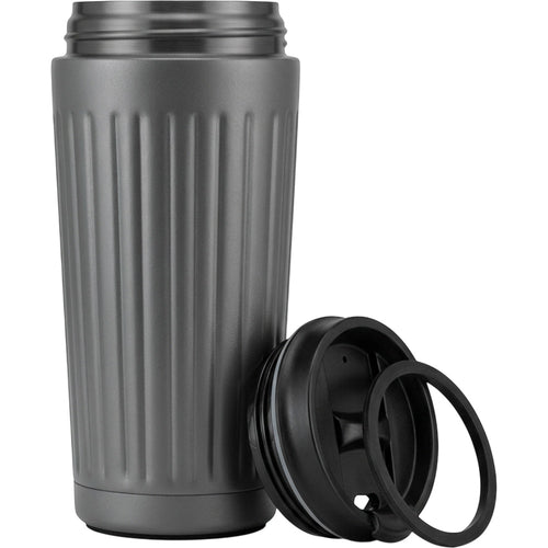 Tavlu 18 oz Ribbed Stainless Steel Vacuum Tumbler with Twist-Lock Lid Graphite - Product view