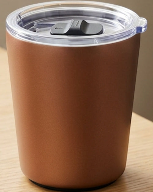 Tavlu 12 oz Compact Stainless Steel Vacuum Cup with Slider Lid Copper Brown - Lifestyle view