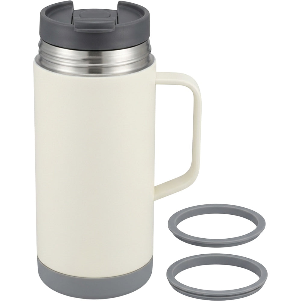 Tavlu 24 oz Handled Stainless Steel Vacuum Commuter Mug with Push-Button Lid Cream - Product view