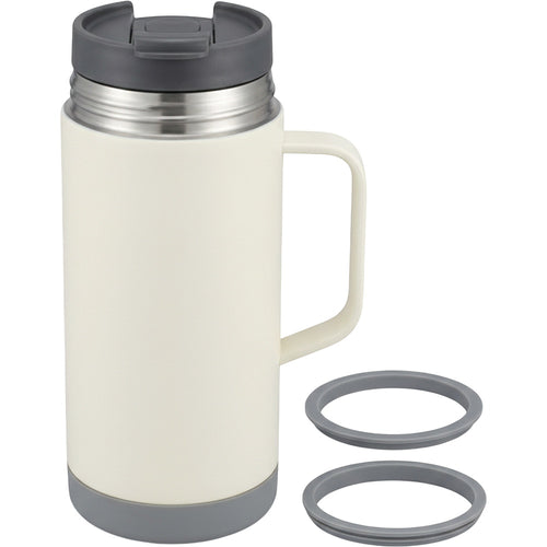 Tavlu 24 oz Handled Stainless Steel Vacuum Commuter Mug with Push-Button Lid Cream - Product view